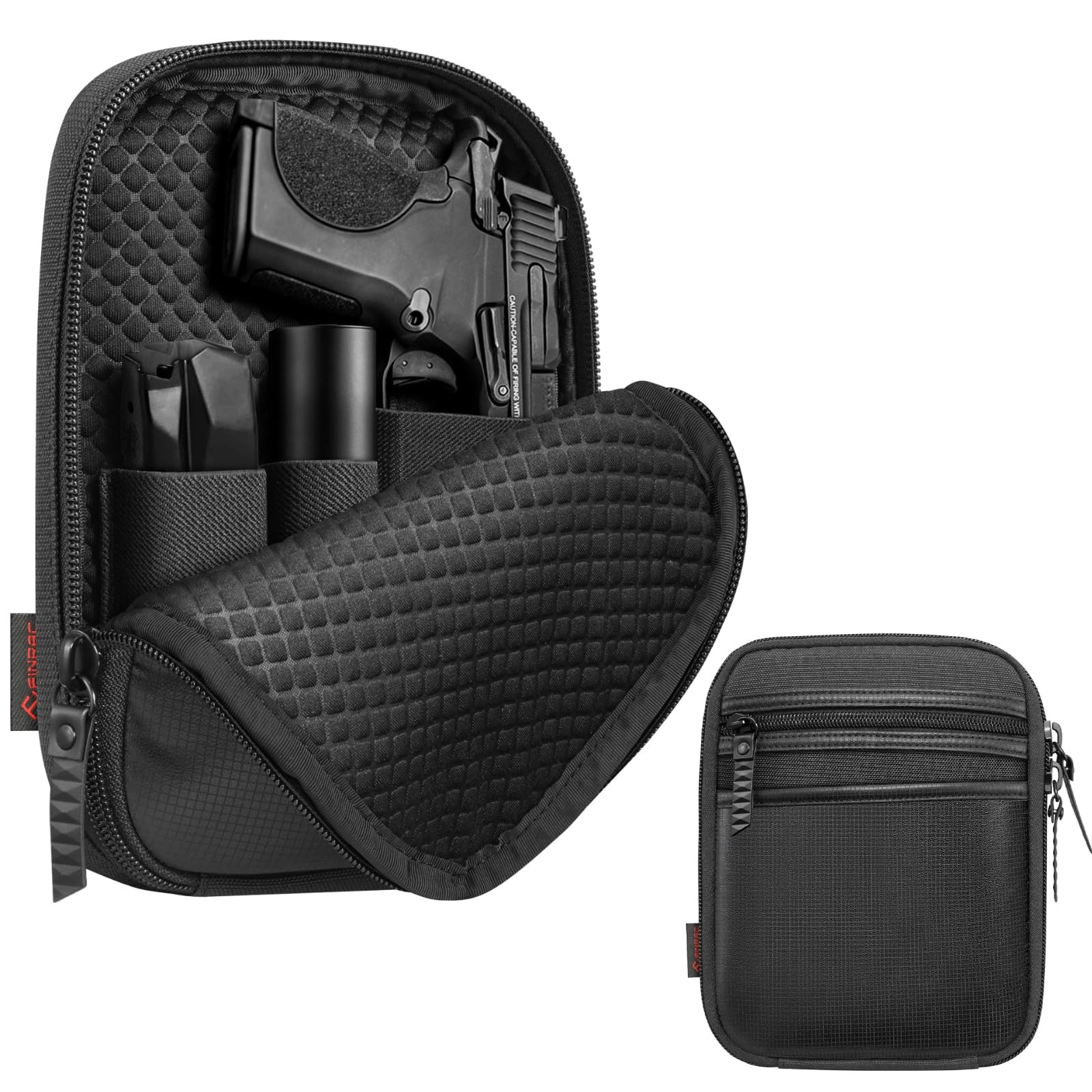 Concealed Carry Gun Pouch, Soft Pistol Case Fanny Pack Waist Belt Firearm Bag...