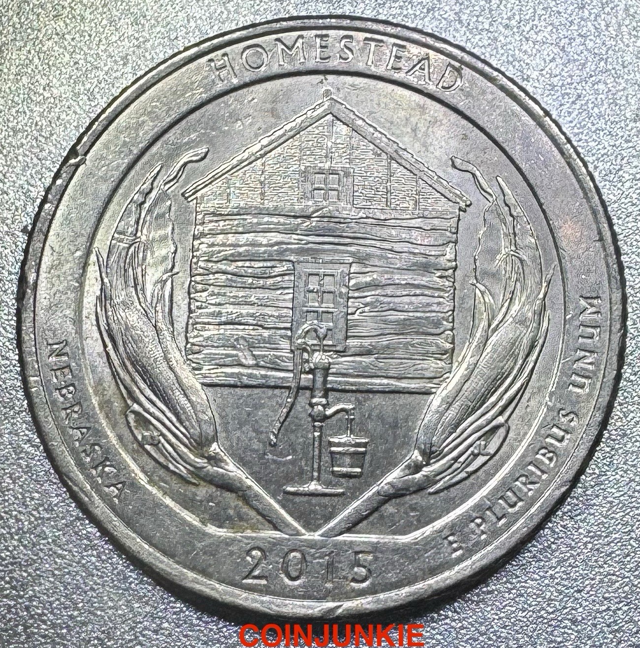 2015 Homestead Nebraska Quarter-STRIKE THROUGH ON REVERSE
