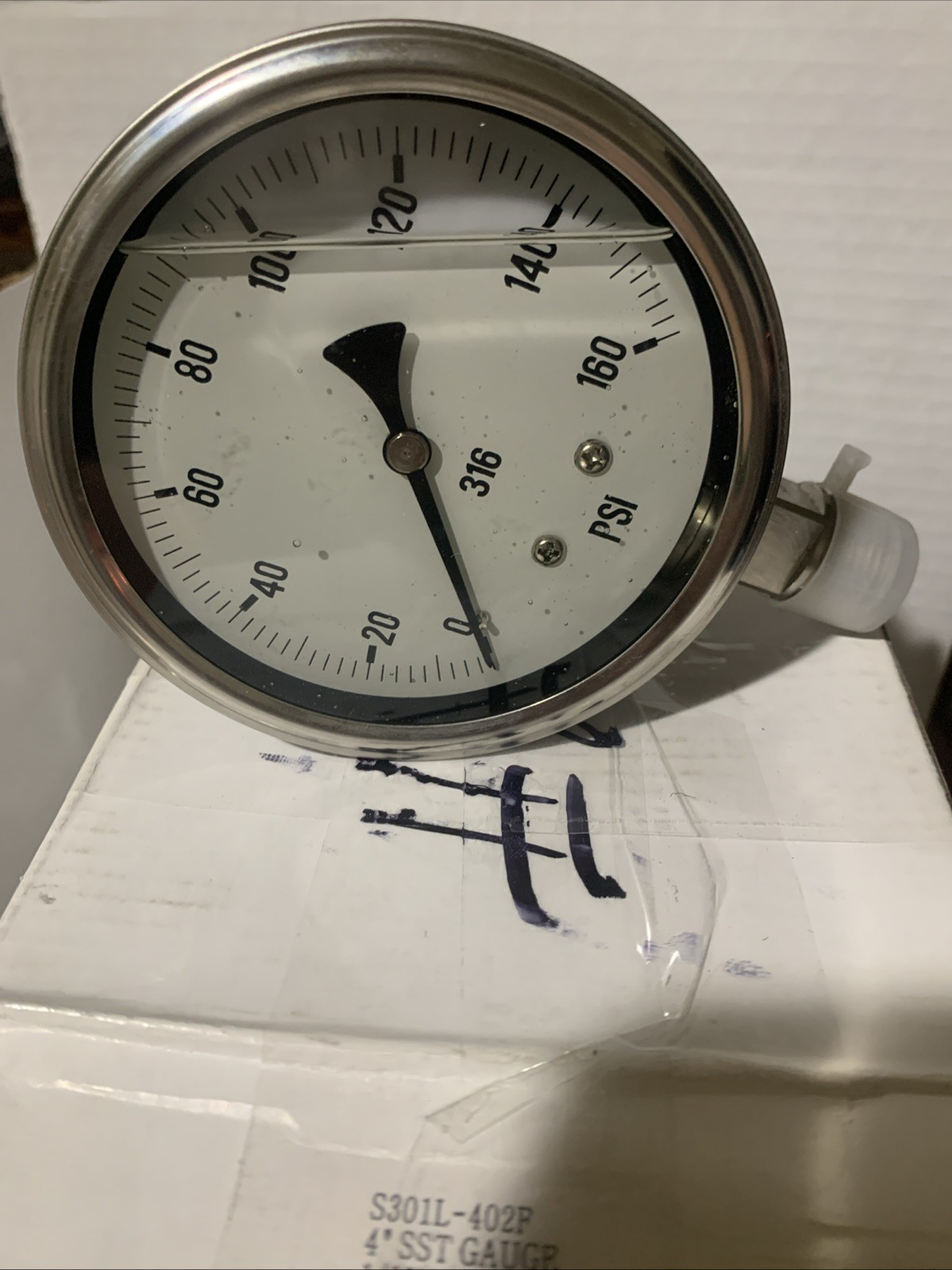 Pic Gauges S301L-402F Industrial Pressure Gauge, 0 To 160 Psi, 4 In STAINLESS