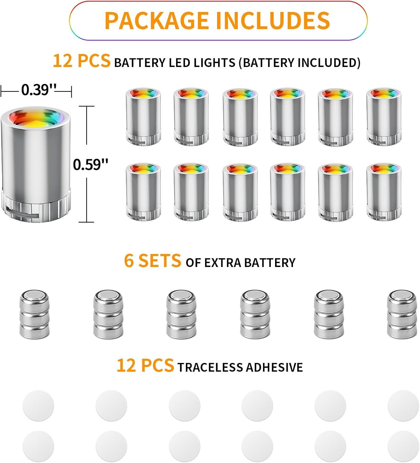 12 Pack Mini LED Lights, RGB Light Small LED Lights Battery Powered for Crafts,