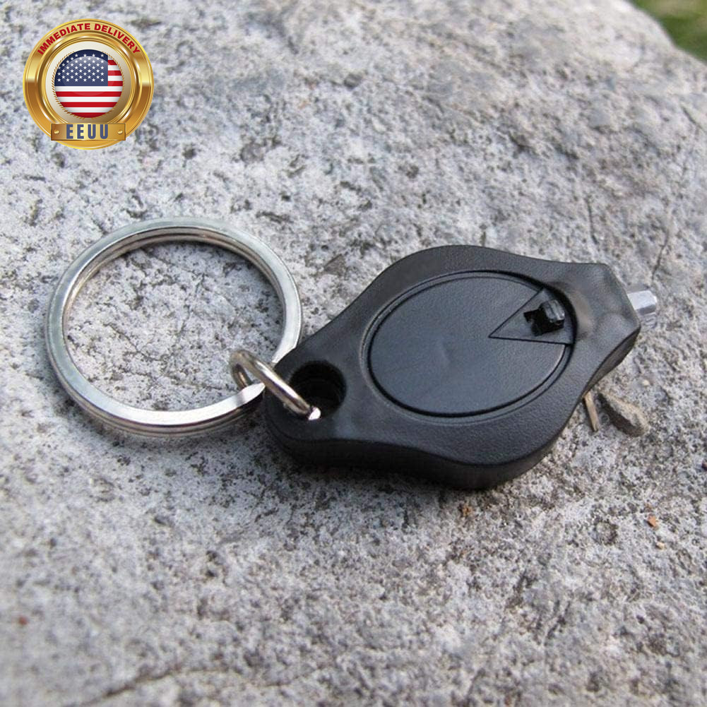Black Mini Flashlight Keychain Keychain Lightweight Mobile Black Durable and Att