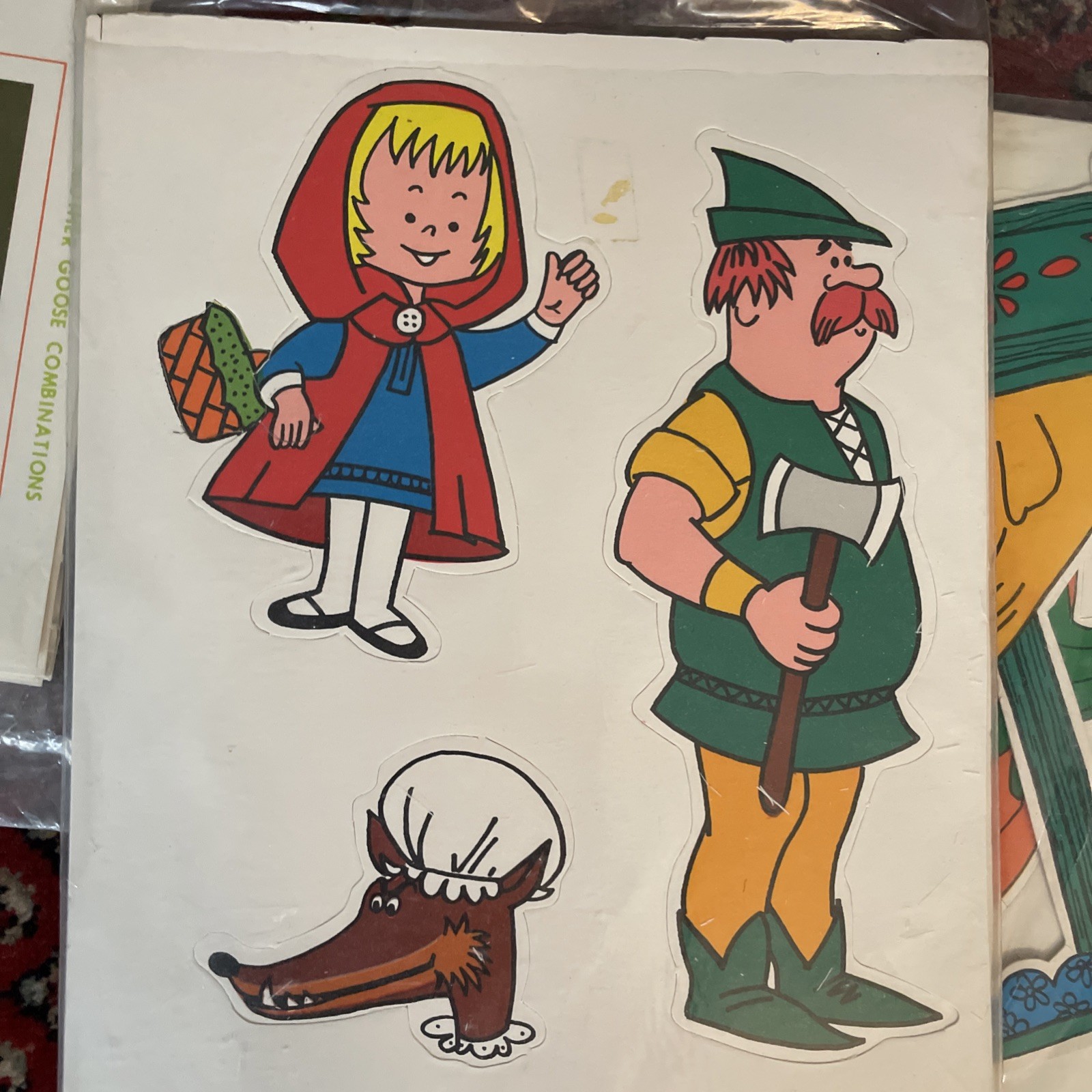 Lot Of Vintage 1970s Flannel Board Fairytale Story Characters with felt
