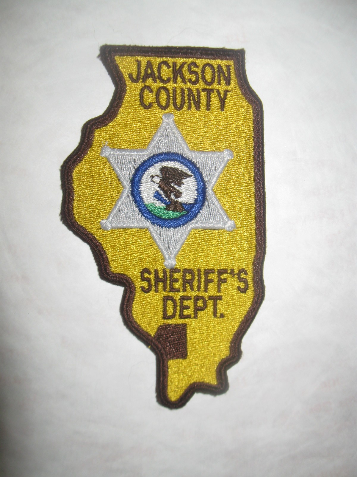 JACKSON COUNTY ILLINOIS SHERIFF POLICE PATCH (STATE SHAPE)