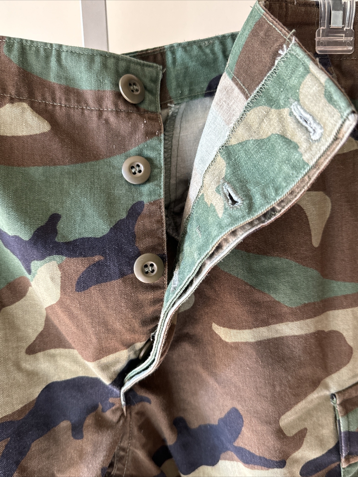 US Army Military Issue Camo Cargo Pants Mens Medium Regular 31-35” Nice Cond
