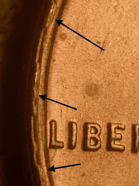 1940-S With Nice Rim Cuds Ch Bu Red Uncirculated Wheat Penny Cent Error#2