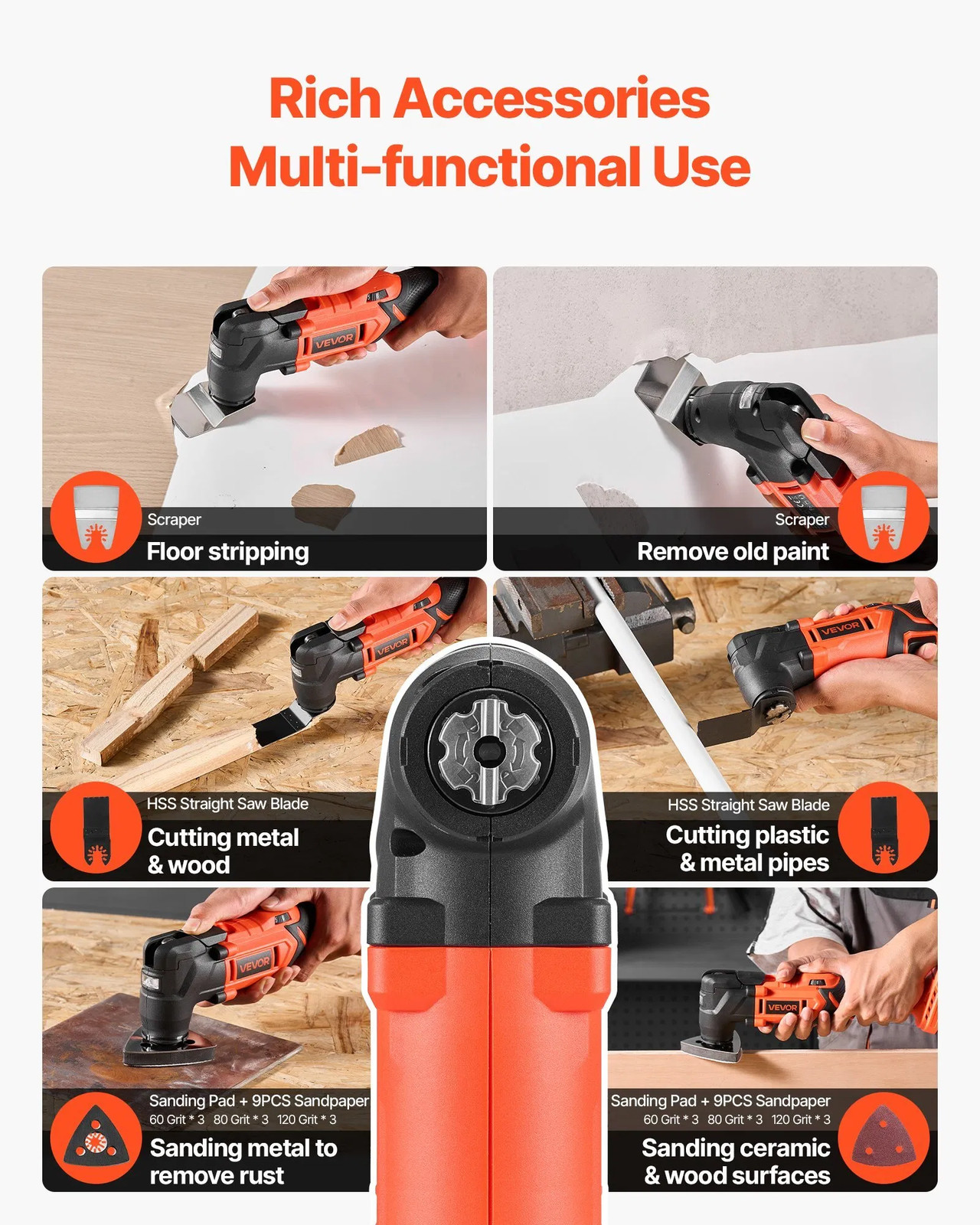 Cordless Oscillating Tool, 20V Oscillating Multi Tool Kit with 6 Variable Speeds