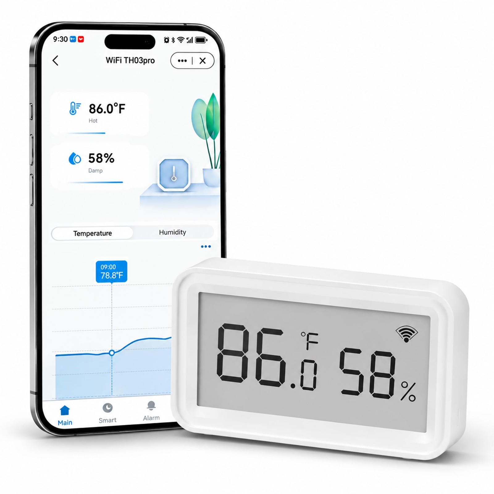 Smart WiFi Temperature Humidity Sensor: Wireless Hygrometer Thermometer with ...