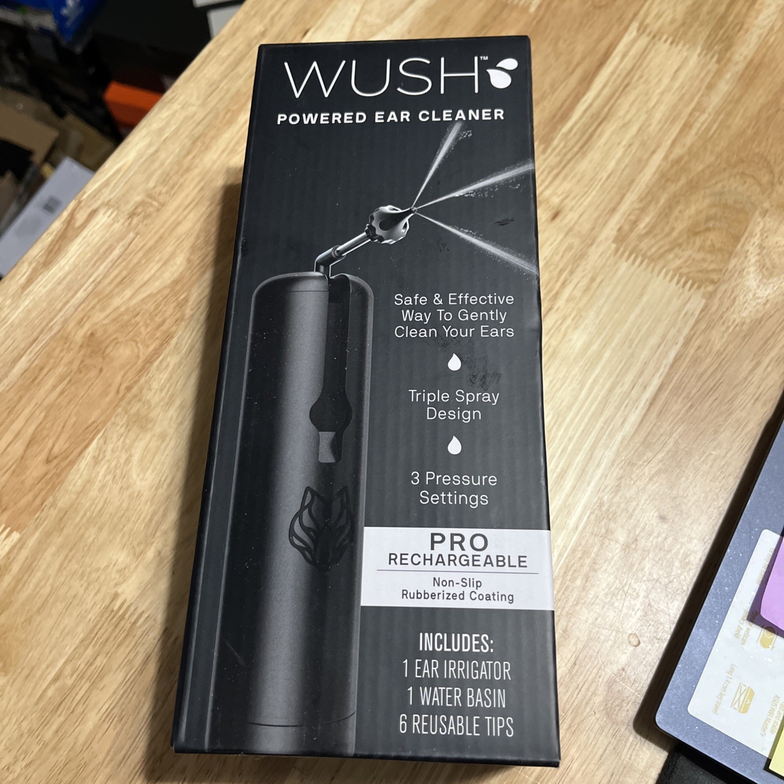 Wush Pro by Black Wolf Deluxe Water Powered Ear Cleaner w 6 Replacement Tips NEW