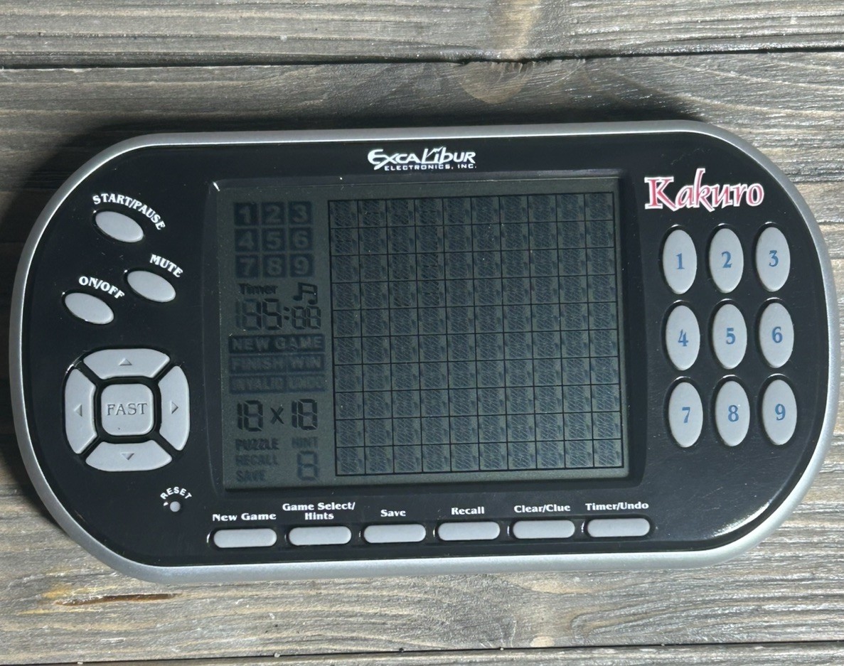 Kakuro Electronic Hand held Puzzle Game by Excalibur Excellent Condition