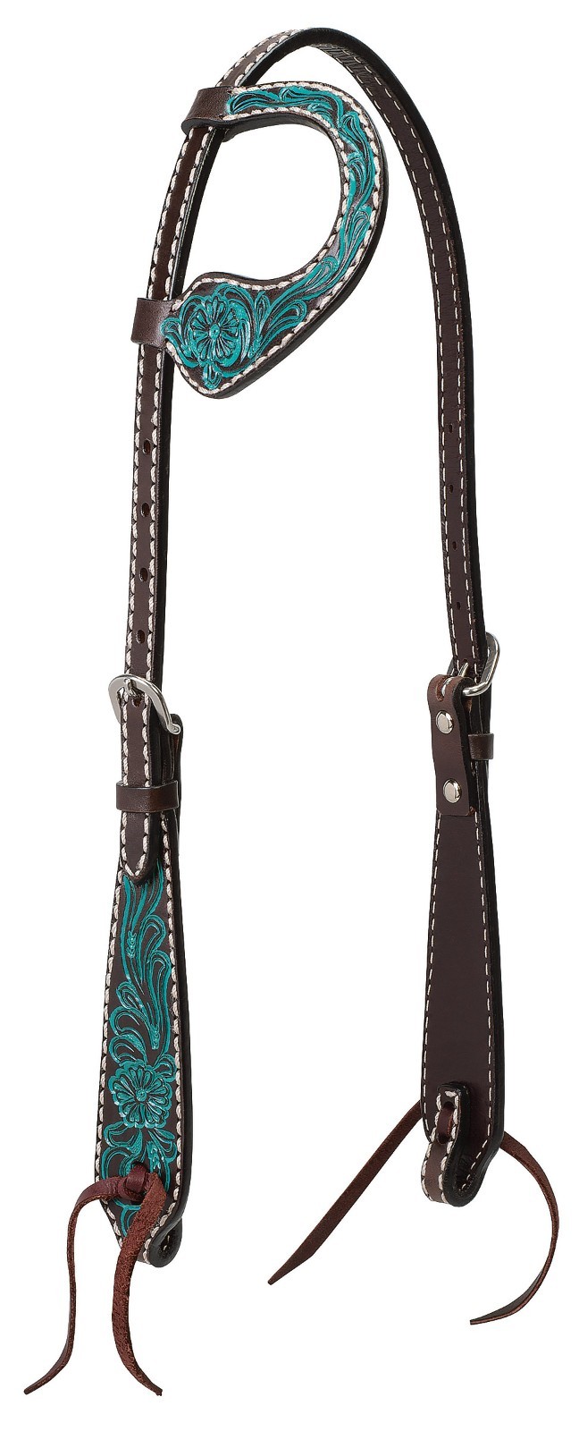 Turquoise Cross Carved Turquoise Flower 5/8" Sliding Ear Headstall