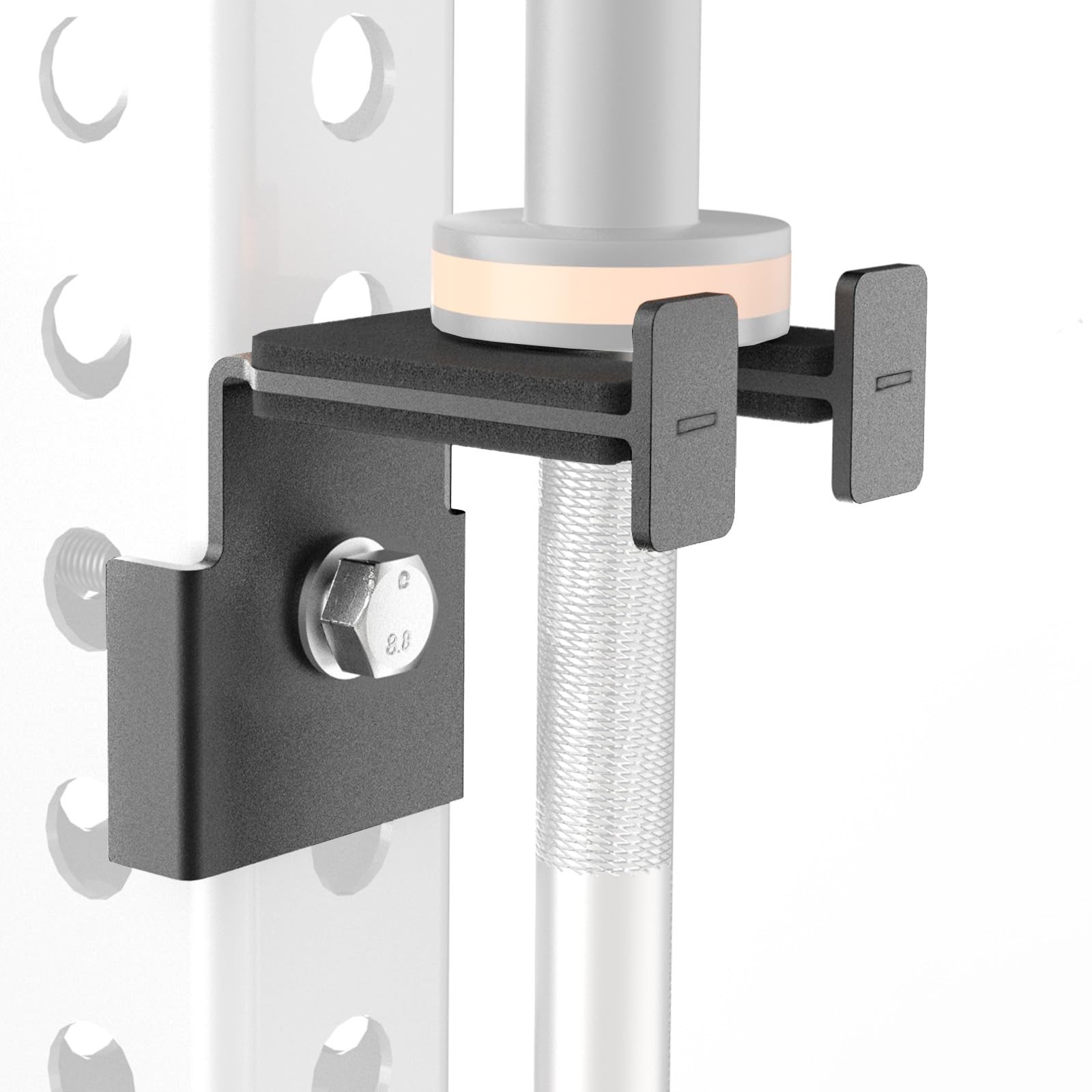 Rack-Mounted Olympic Barbell Holder for 3x3 Power Racks, No Drilling Required...