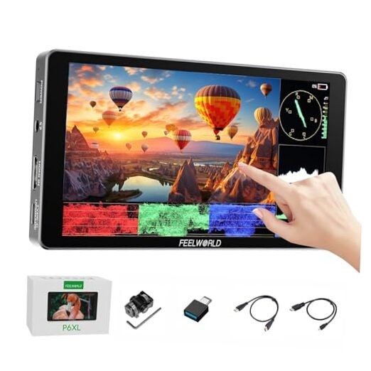 P6XL 6 Inch 1200nits Camera Field Monitor Built-in 3000mAh Battery with HDR