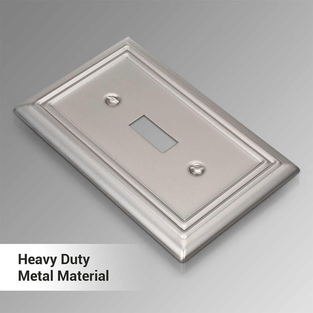 DEWENWILS 4-Pack Toggle Wall Plates, Brushed Nickel Light Switch Cover, Metal，