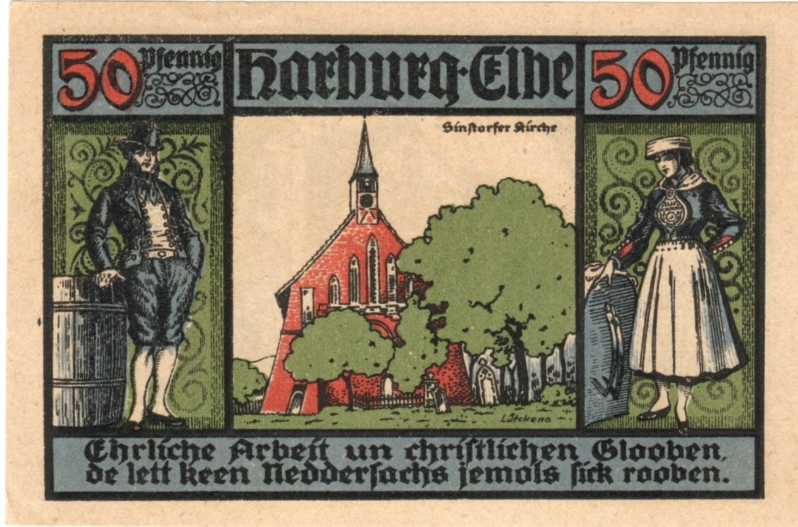 Notgeld Harburg (Germany) 50 Pfennig GRA0580 1a 2/4