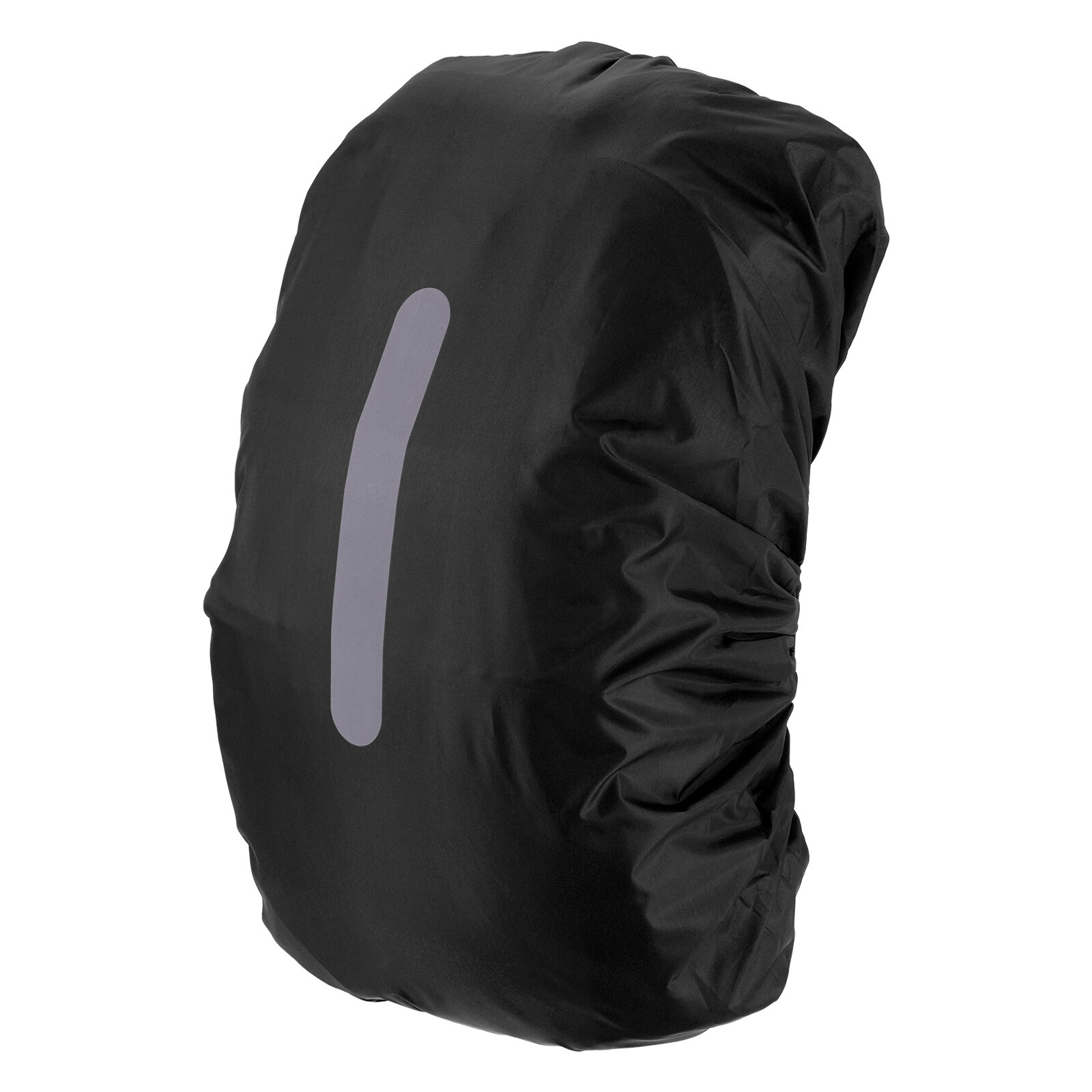 15L-25L Bag Rain Cover with a Vertical Reflective Strap [Black]