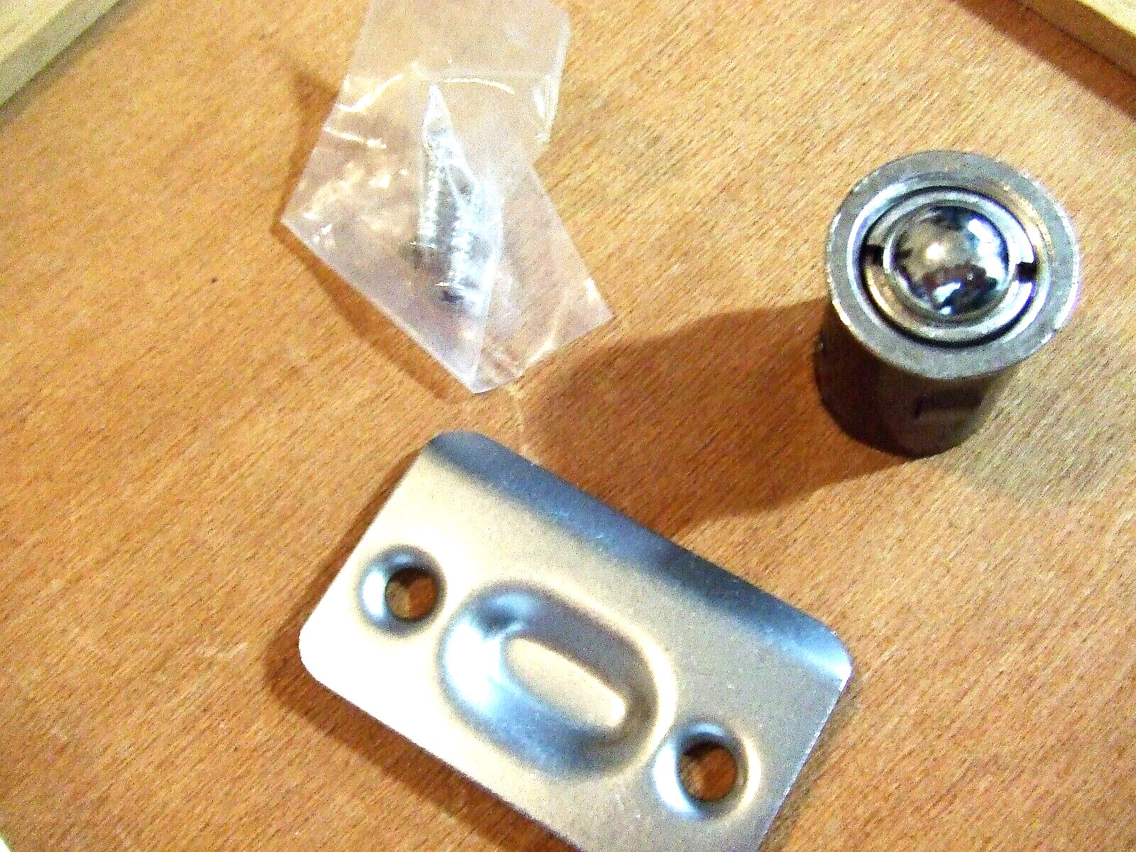 National Hardware N830-107 Drive In Ball Catch With Strike Plate Satin Nickel