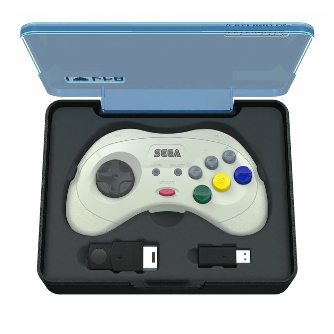 Retro-Bit 2.4 GHz Wireless Controller 8-Button Sega Saturn, Genesis Mini White