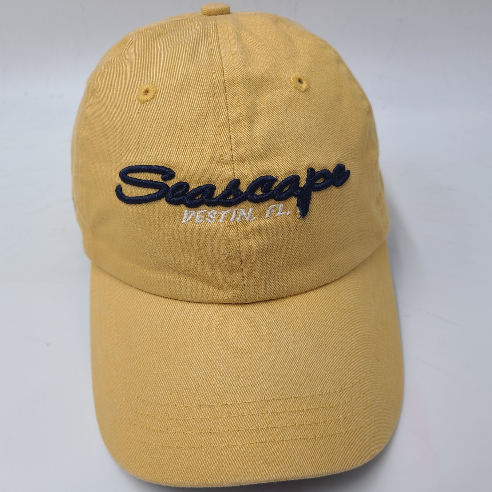 Seascape Golf Course Hat Strapback Ahead Yellow Blue Destin FL Resort Distressed