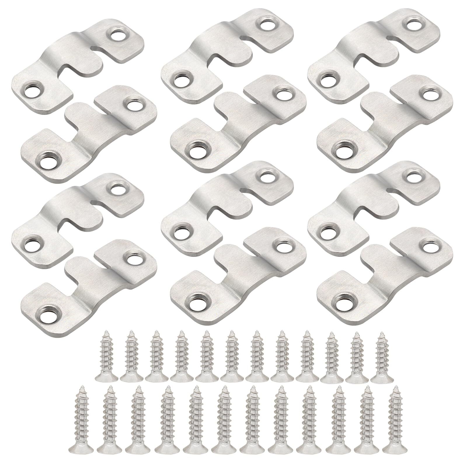 12 Pcs Flush Mount Bracket Interlocking Z Clips Picture Hangers for Display