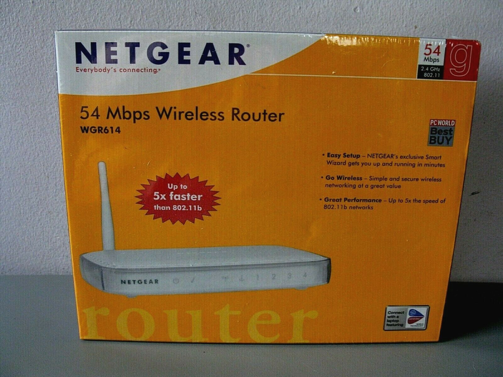 NETGEAR 54 MBPS WIRELESS ROUTER -- MODEL WGR614 -- NEW, SEALED IN BOX