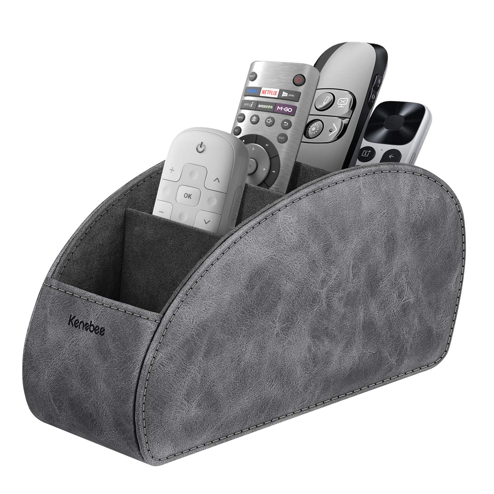 Remote Control Holder with 5 Compartments KENOBEE Anti-slip Desktop Caddy Sto...