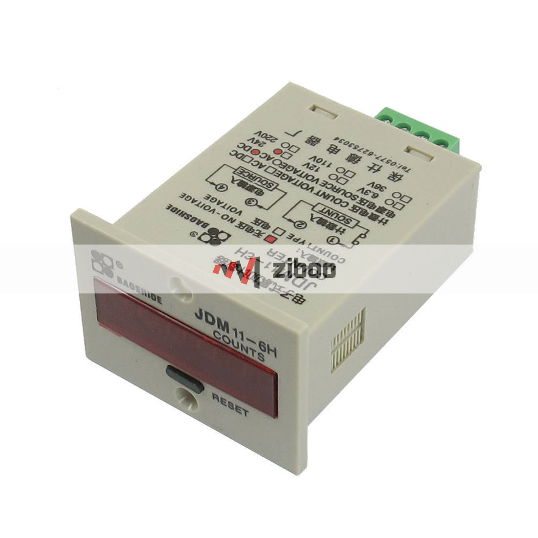 JDM11-6H DC 24V Resettable 6 Digit LED Display Screen NoVoltageDigitalCounter✦Kd