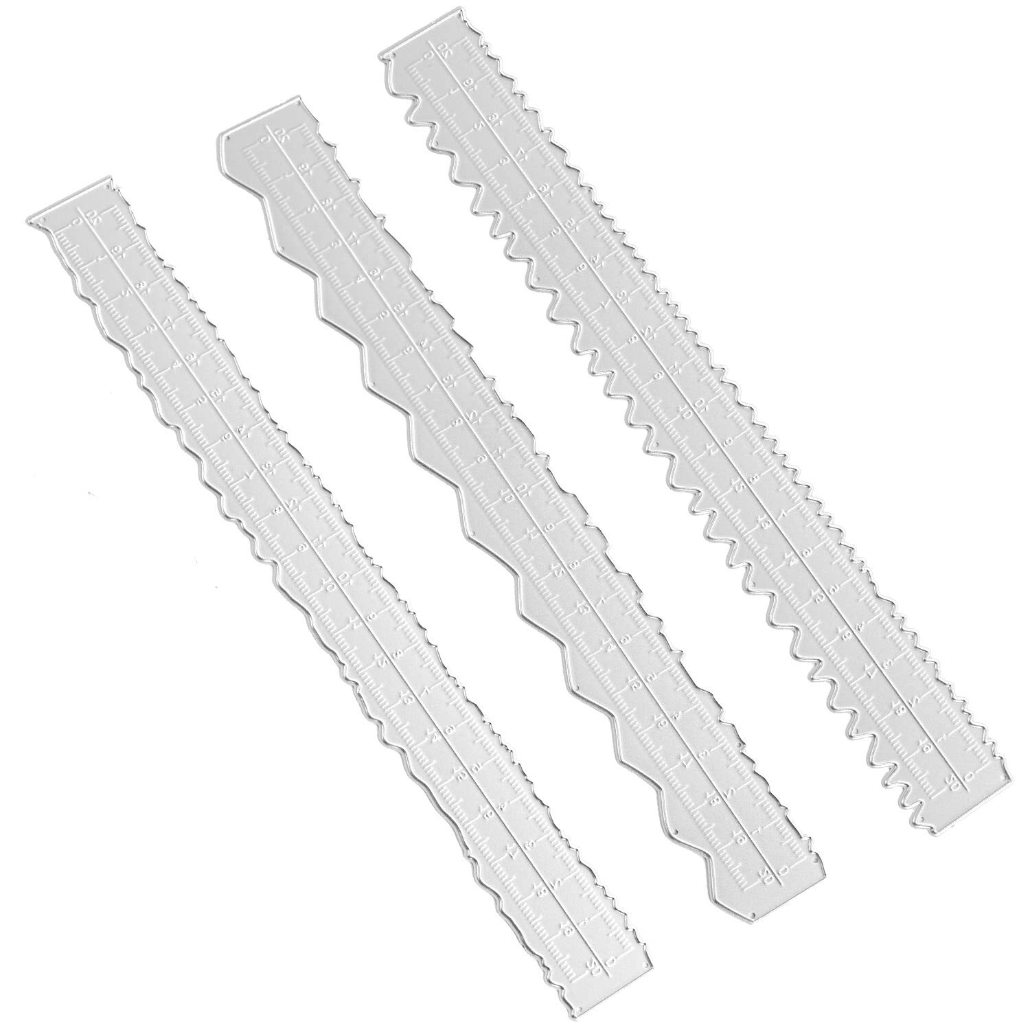 3pcs Irregular Edge Ruler, 8.4 Inch Metal Craft Ruler Paper Tearing Ruler for...