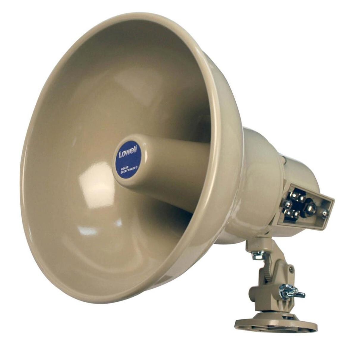 Lowell LH-15TA Paging Horn with Universal Swivel Mount Bracket, 15W, 70V/25V NOB