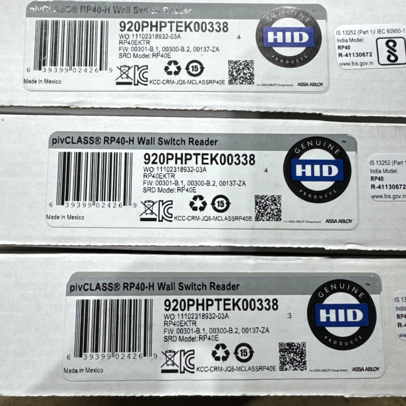 HID 920PHPTEK00338/ PivCLASSRP40-H wall switch reader-New