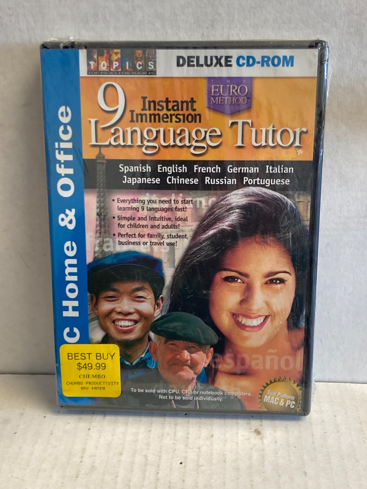 Instant Immersion Language Tutor (PC/Mac, 2001) CD-ROM – 9 Languages Euro Method