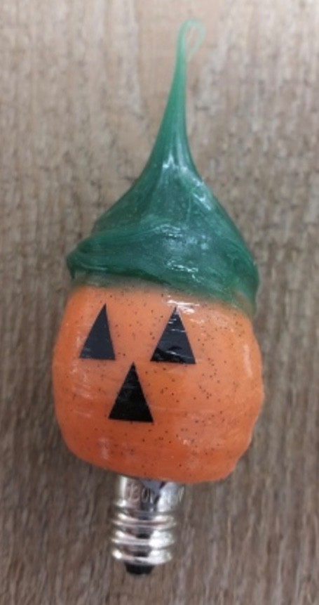 Primitive Light Bulb Halloween Jack O Lantern Bulb Pumpkin Light Bulb