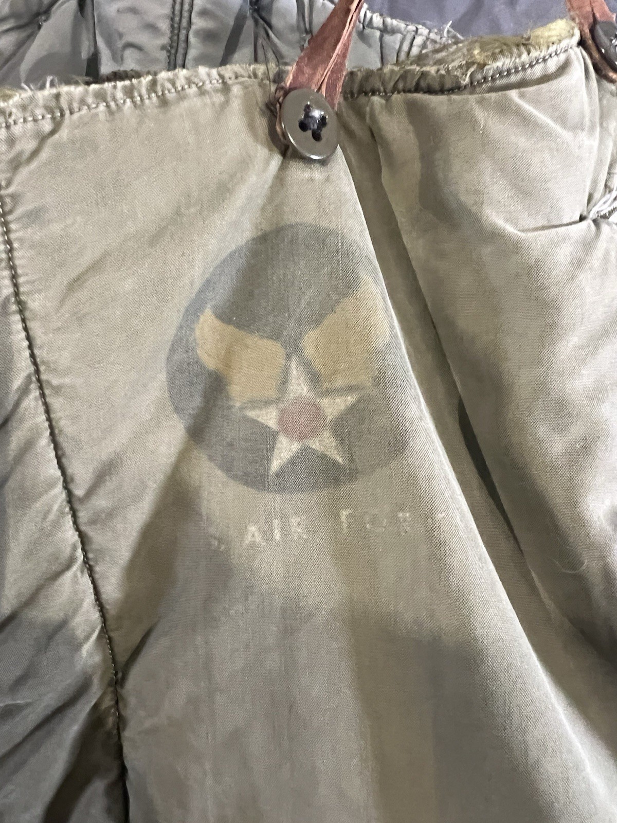 Vintage US Air Force Snow Bibs Green Uniform Small/Medium