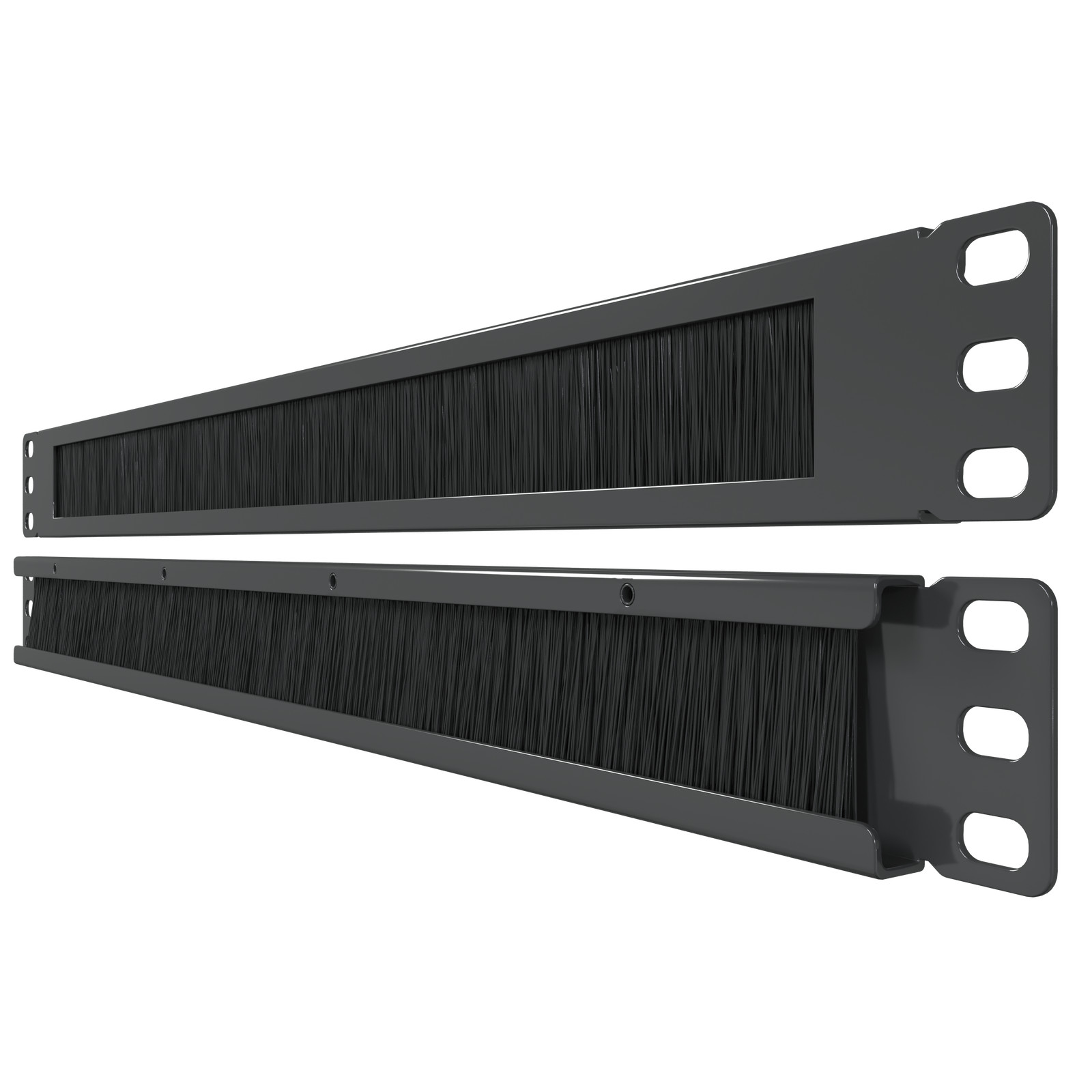 1U Brush Panel (2 Pack) - 19 inch Rackmount Strip Cable Management Spacer for Ne