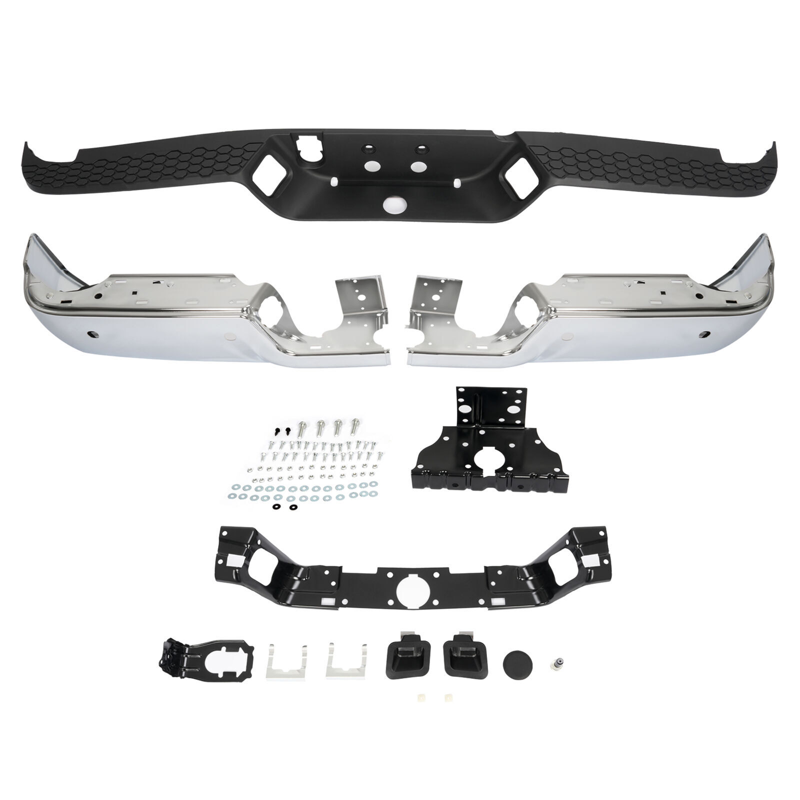 Chrome Rear Bumper Assembly For Ram 2500 3500 2013-2018 With Sensor Holes