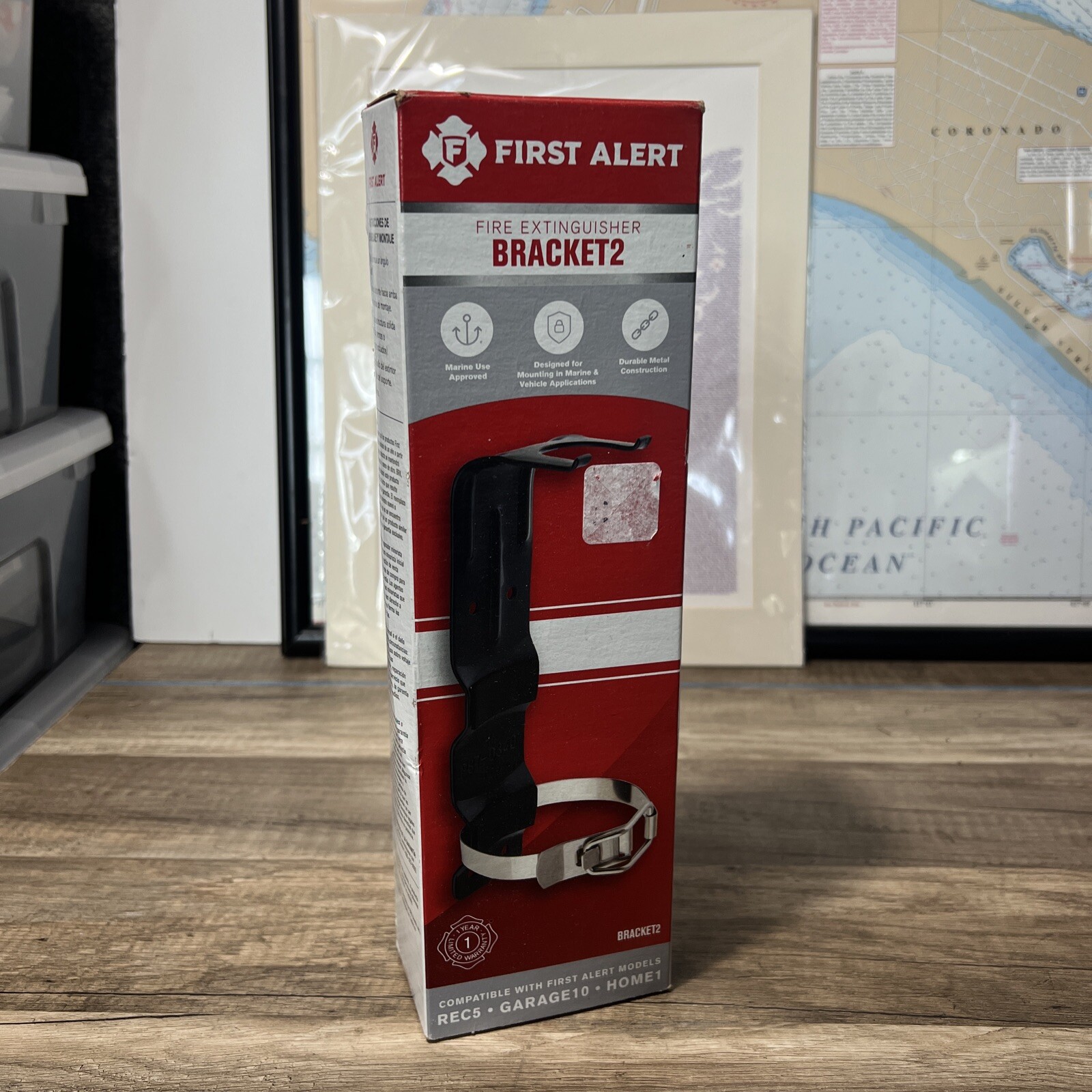 First Alert BRACKET2 Replacement Fire Extinguisher Wall, Marine Car Steel Black