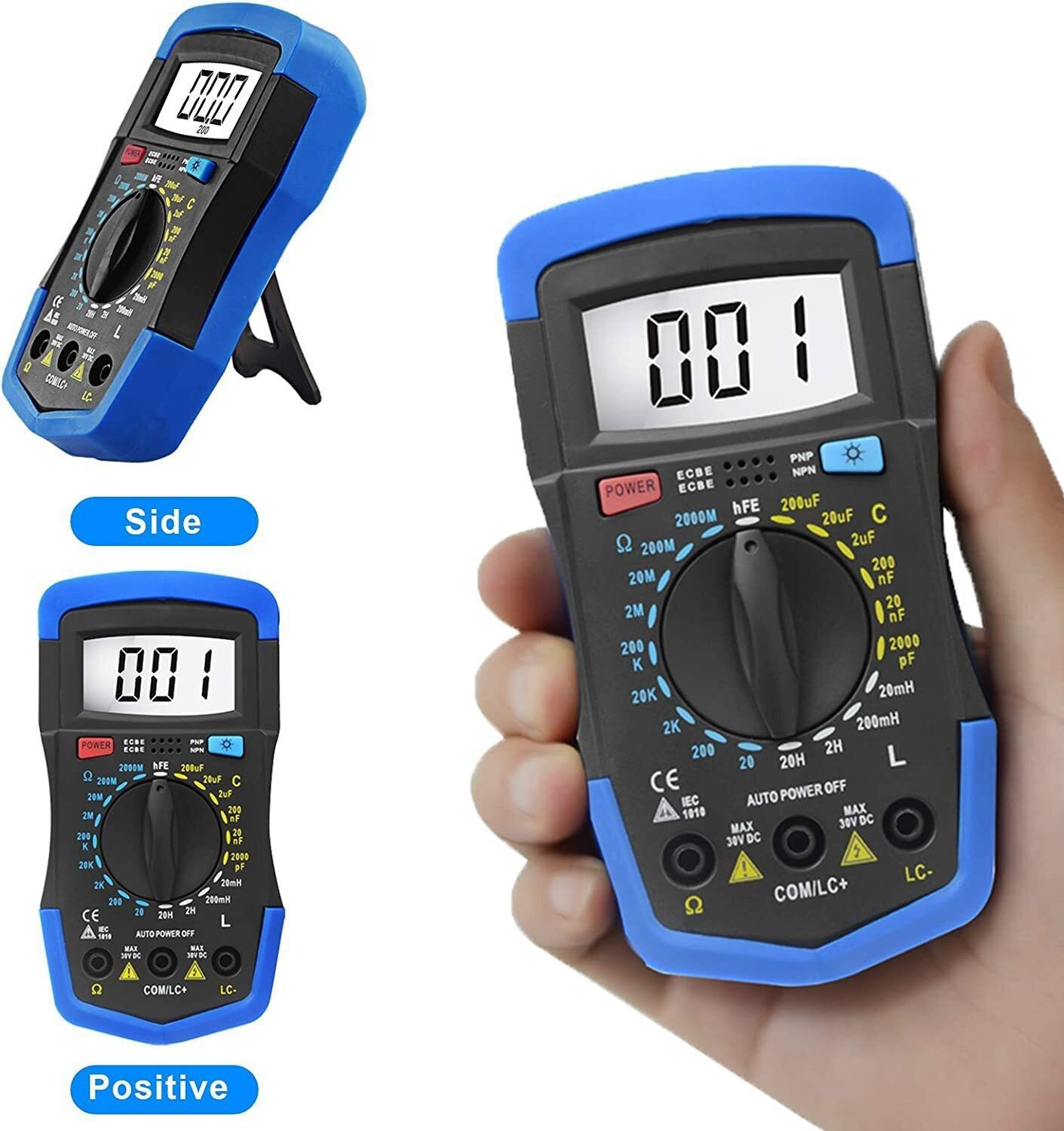 Digital Multimeter Capacitance Resistance Inductance hFE Tester LCR Meter Tool