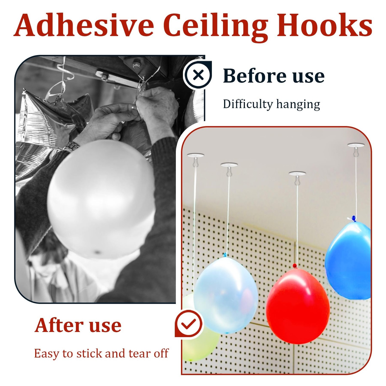 Philbinden 100 Pack Sticky Ceiling Hooks Self Adhesive Wall Hooks Round Sucti...