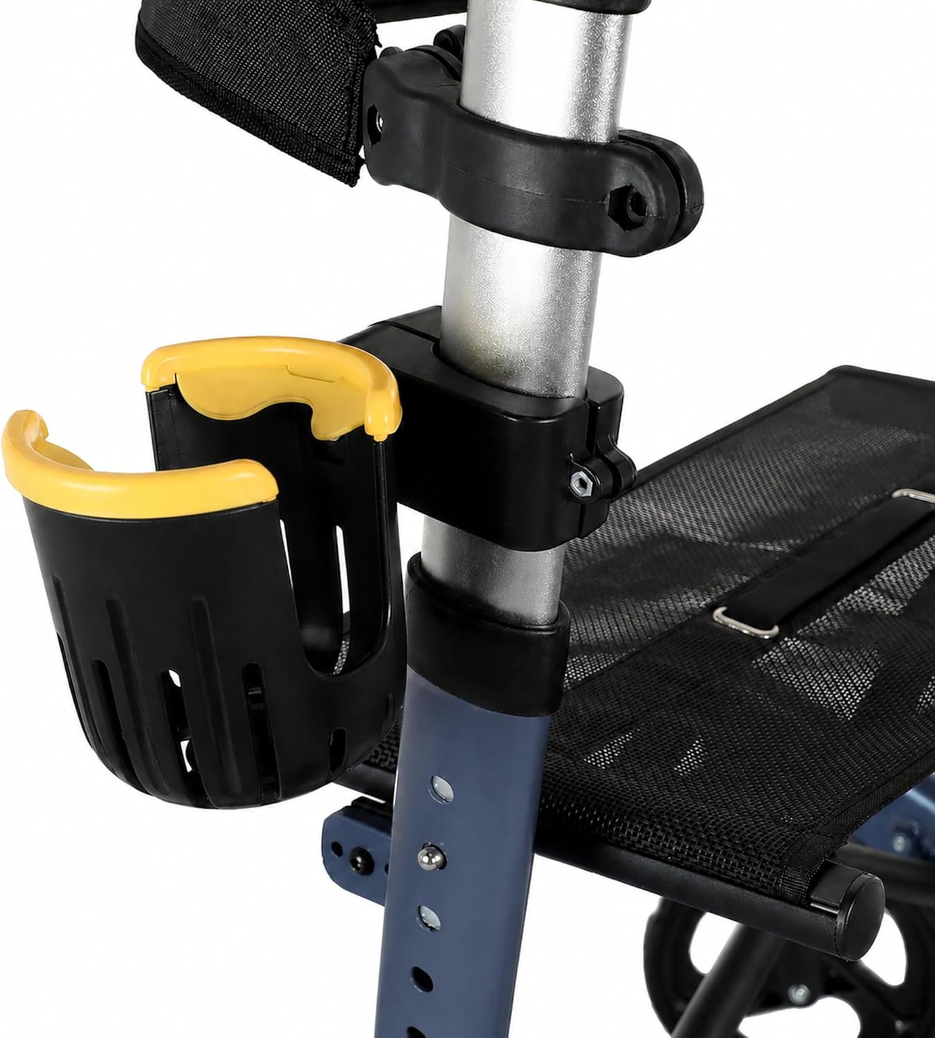 Flat Frame Walker Euro Rollator Cup Holder - Adjustable Clip-On Drink Holder for