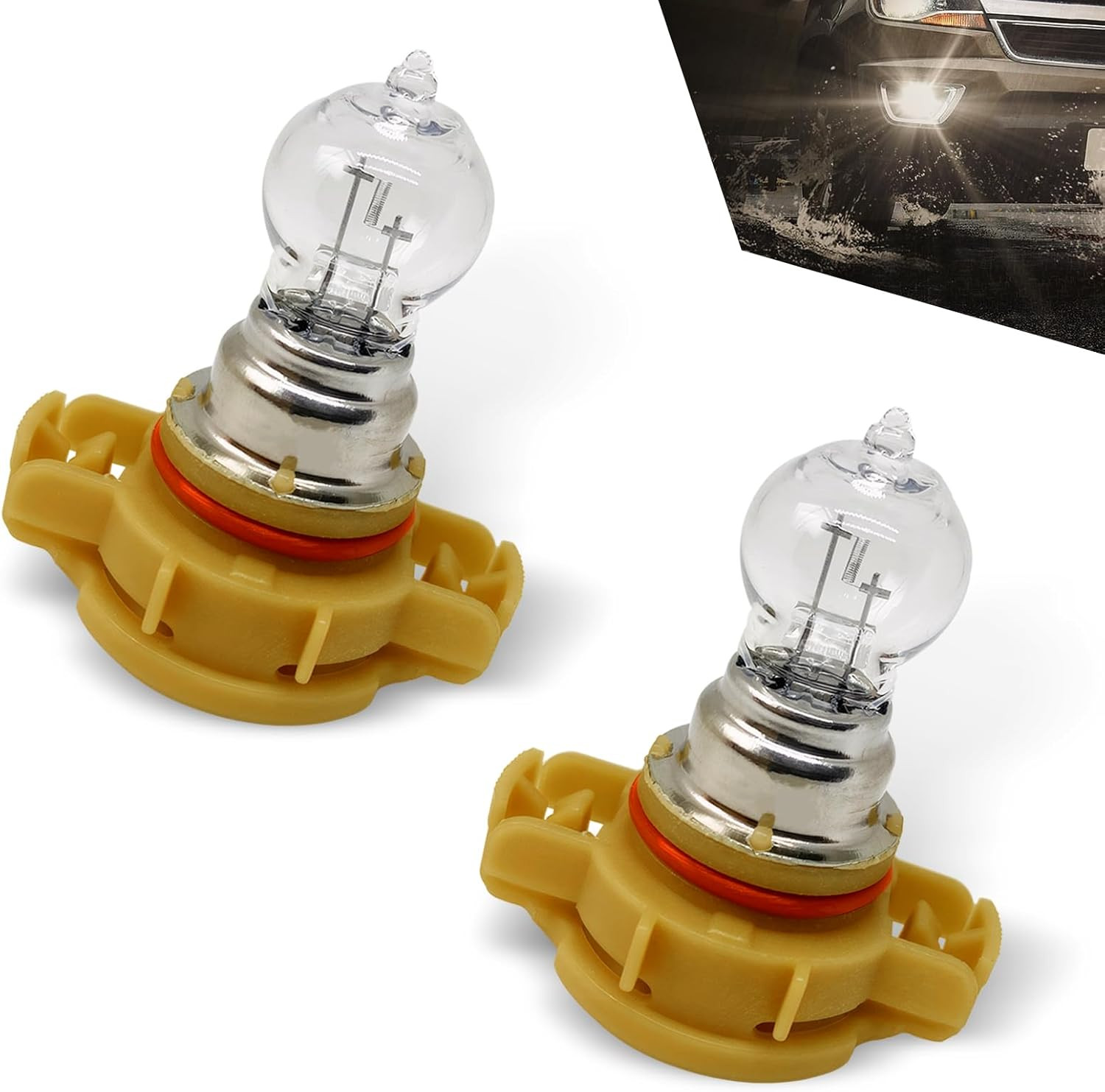 PSX24W Fog Light Bulbs,12V 24W 3500K Ultra-Bright Shock-Proof Quartz Glass Dayti