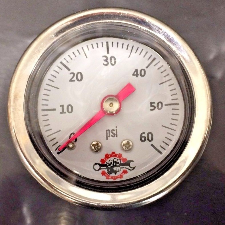 HARLEY LIQUID FILLED OIL PRESSURE GAUGE 60PSI hd chopper bobber cafe white ss 60