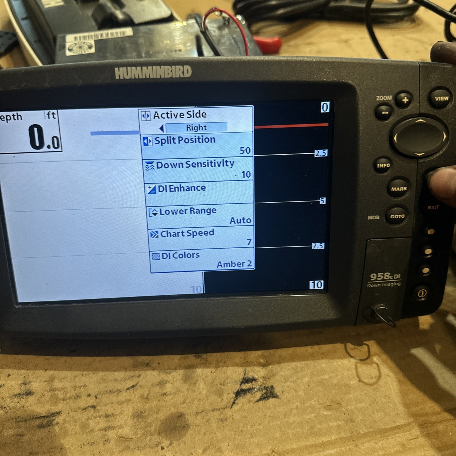 Humminbird 958c DI Head Unit Depthfinder Graph