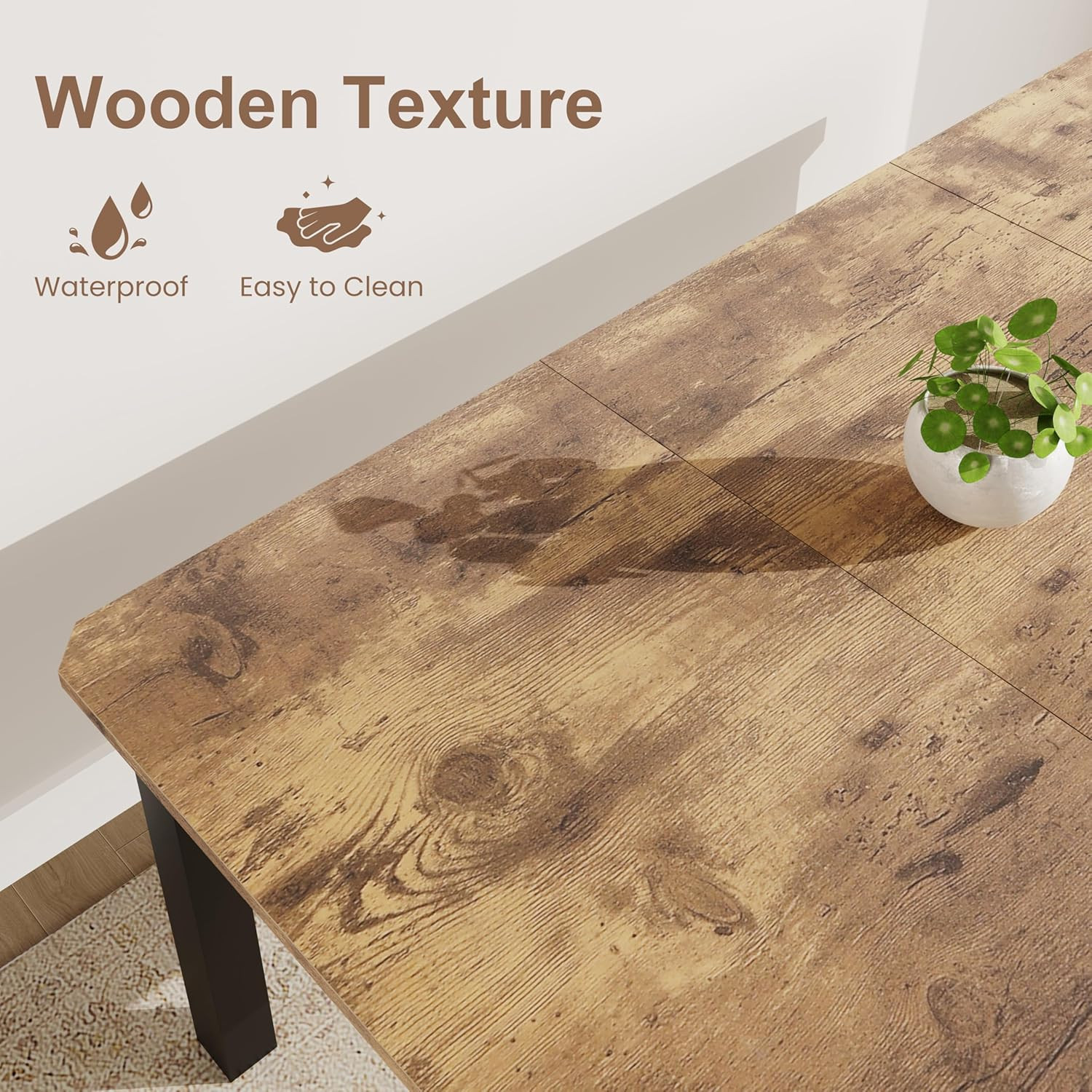 Industrial 78.7" Dining Table for 6-8, Sturdy Metal Frame, Multi-Use