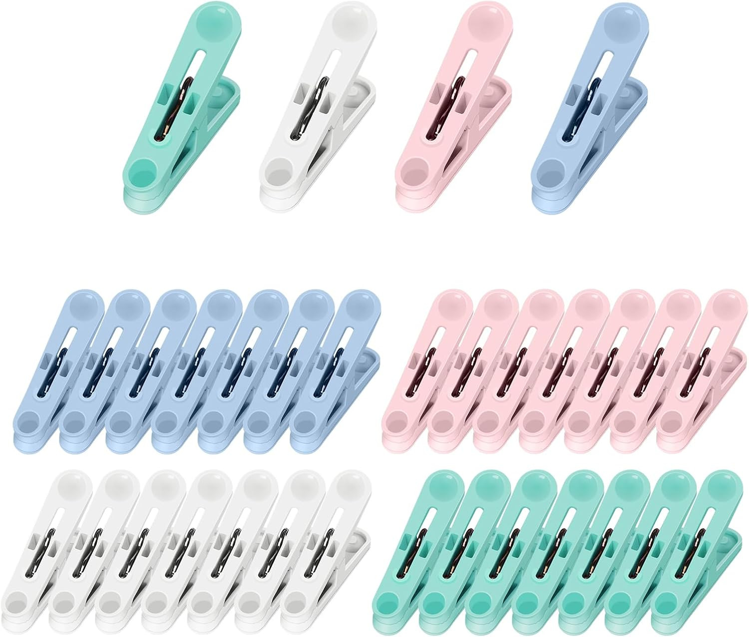 32Pcs Colored Clothes Pins Plastic Clothes Pins Laundry Clips,Package Clips