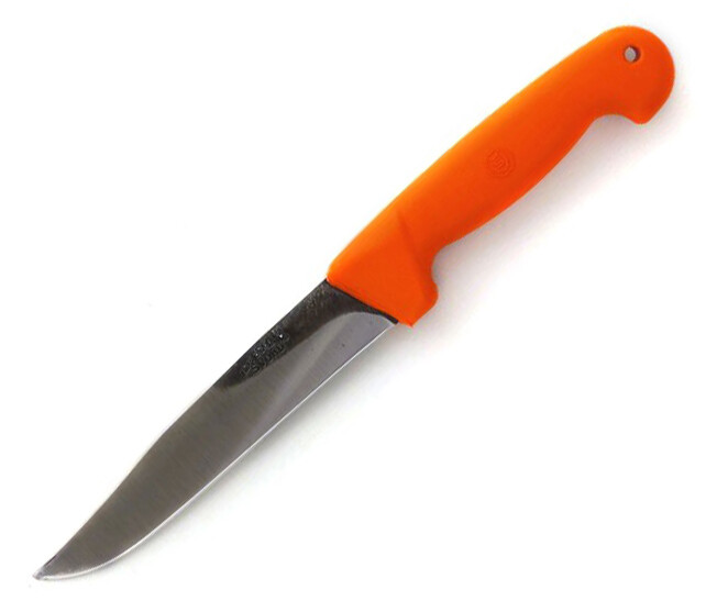 Svord Kiwi Trapper 6 1/2" Carbon Steel Fixed Blade Knife w/Sheath, Orange Polypr