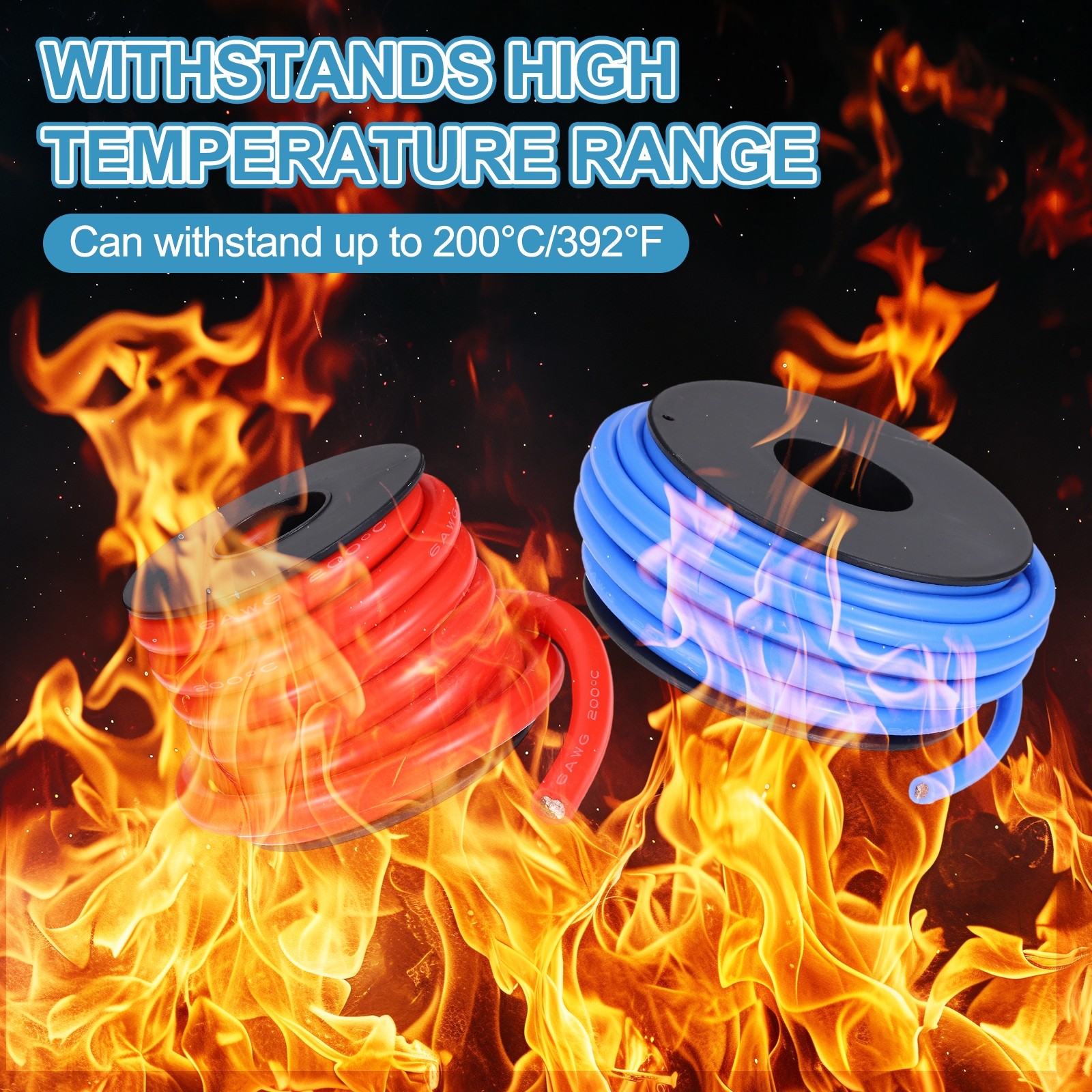 20 AWG Flexible Silicone Wire 30.5m/100ft, Tinned Copper Electrical Wire, Red