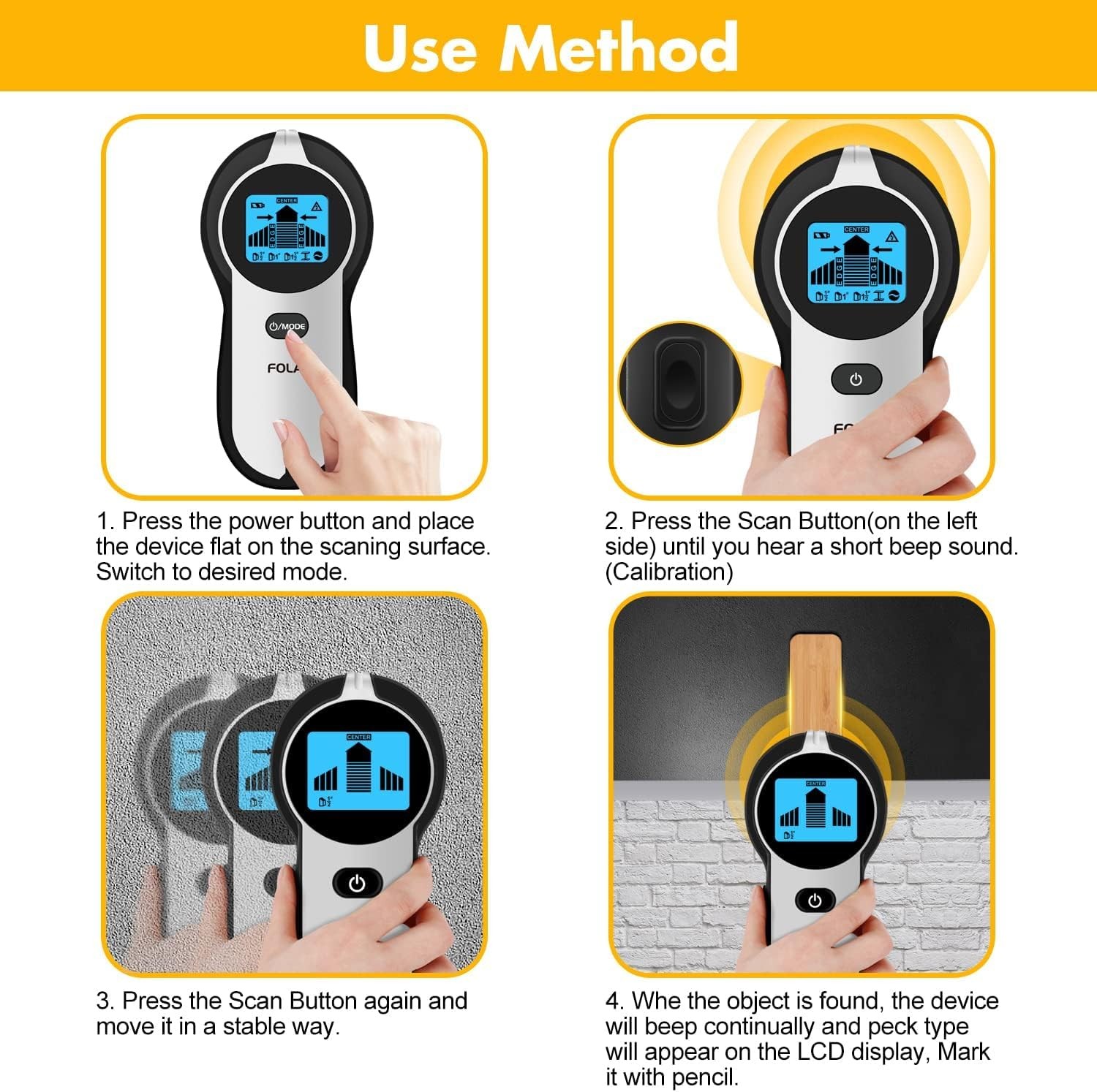 Stud Finder Wall Scanner 5 in 1 Upgraded Electronic Wall Scanner with Battery...