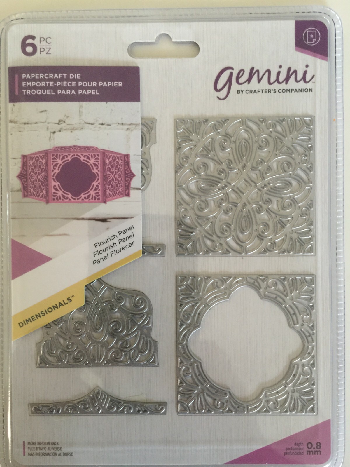 Crafters Companion - Gemini Treasure Box Dimensional Dies FLOURISH PANEL New