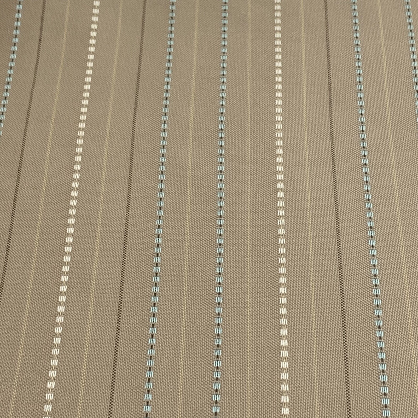 4 Yards 22 in Upholstery Fabric Sandy Brown Tan with Seafoam Stripes Beach 54" W