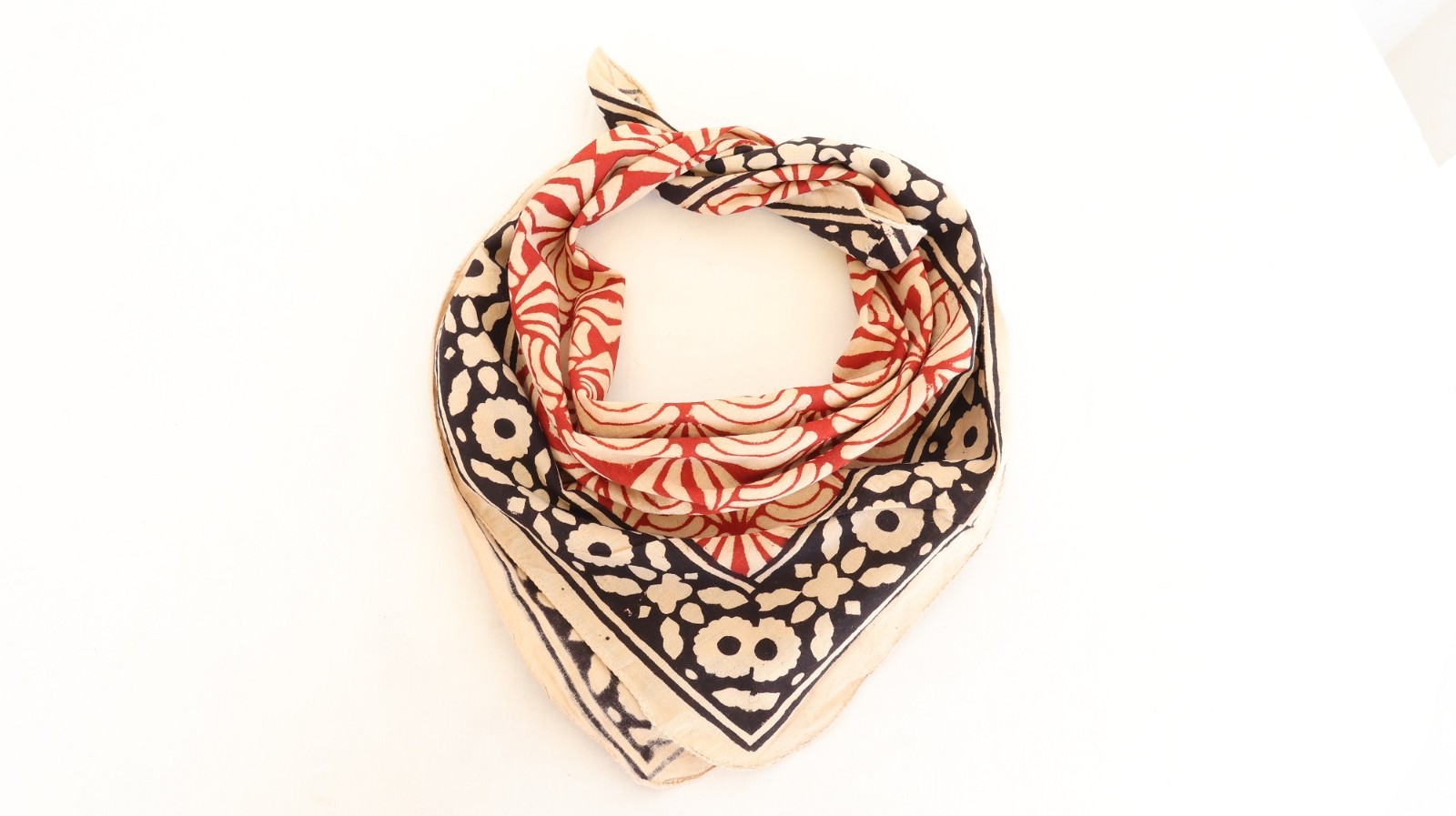 Handmade Block Print Bandana | 100% Cotton Headscarf | Eco-Friendly Bandana Gift
