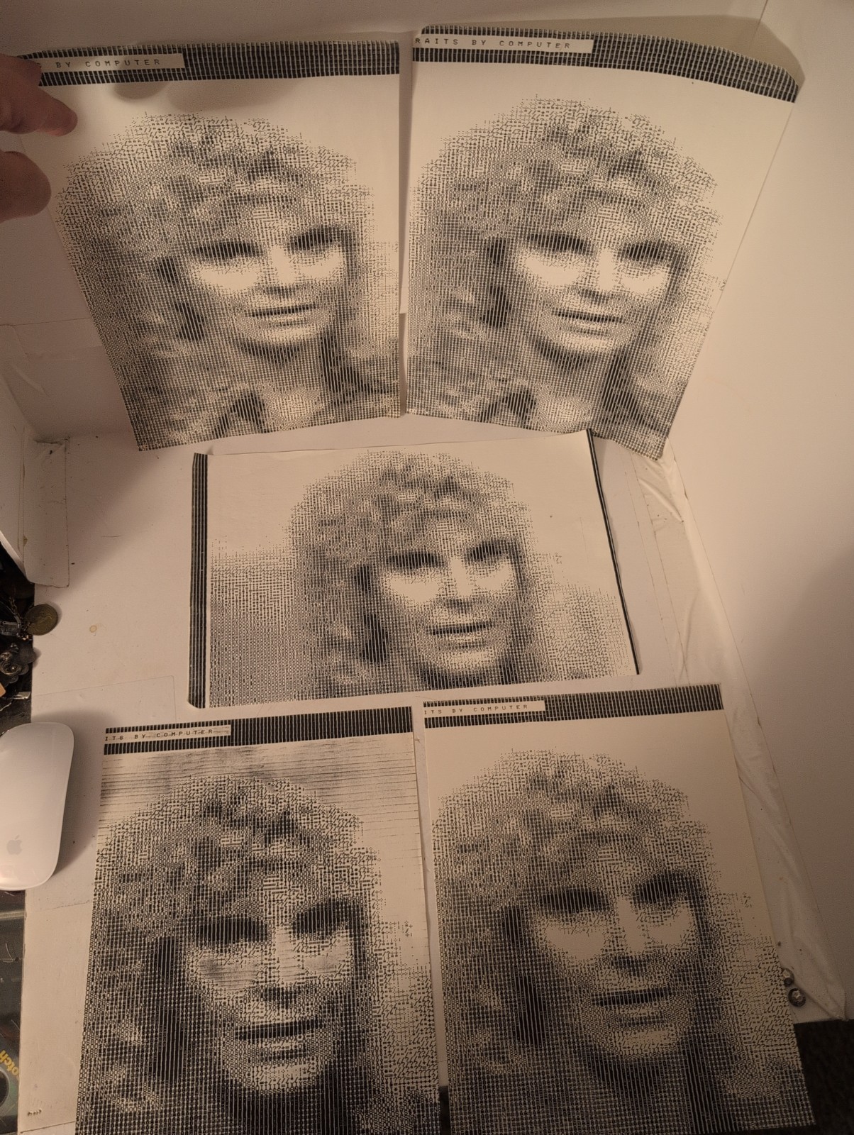 Fun 1970s-80s Dot Matrix AscII Portraits By Computer Lot